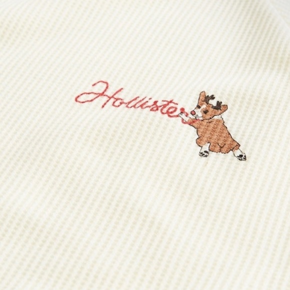 NWT Hollister Holiday Cozy Waffle Pyjama Gift Set, Red/White - Picture 2 of 9